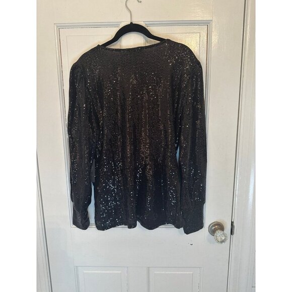 Vince Camuto Black Sparkle Wrap Top size XL NWT - Picture 3 of 4